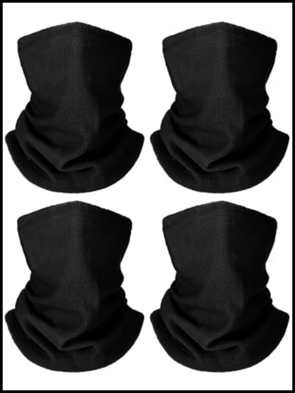 Kids Fleece Neck Warmer Gaiter Scarf Adjustable Winter Balaclava 4 Pc